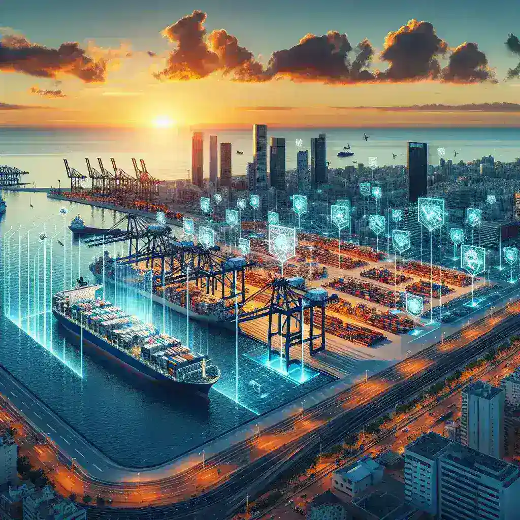 "Digital twin platform for maritime ports developed in Valencia, showcasing advanced technology and innovation in port management."